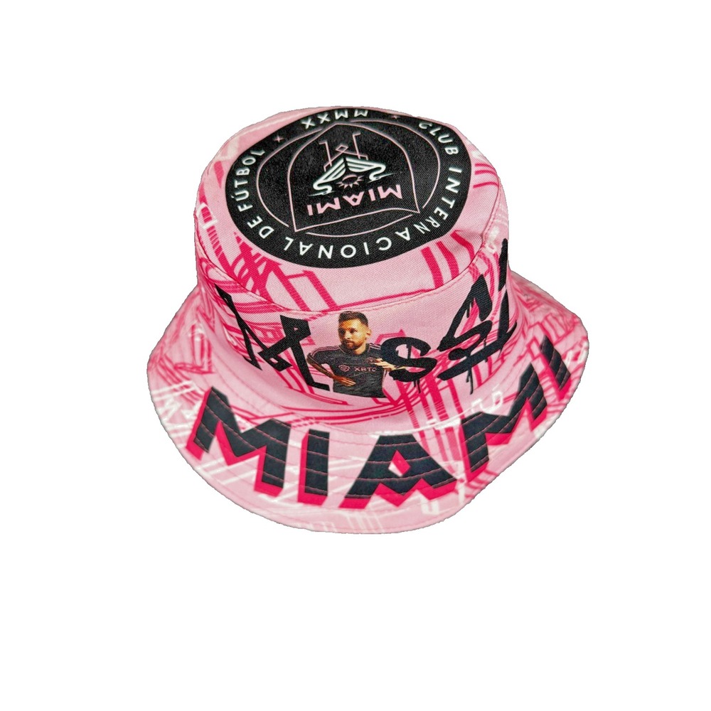 Lionel Messi Inter Miami CF Soccer Pink Bucket Hat Club Internacional De Futbol